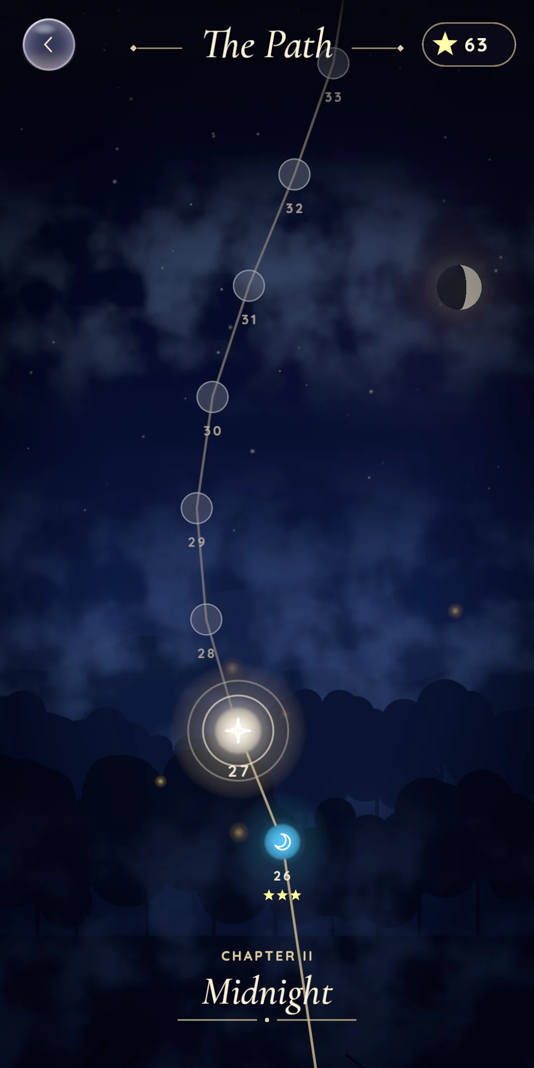 The Path: every level as a light on a trail through the forest