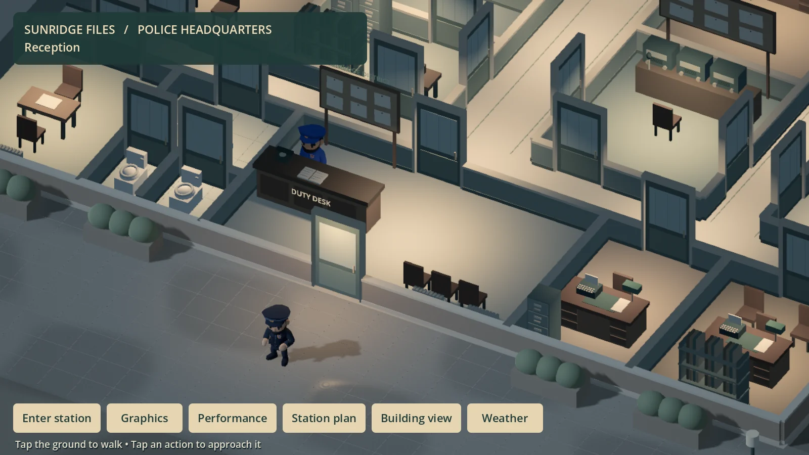 An interior room in the current police station prototype