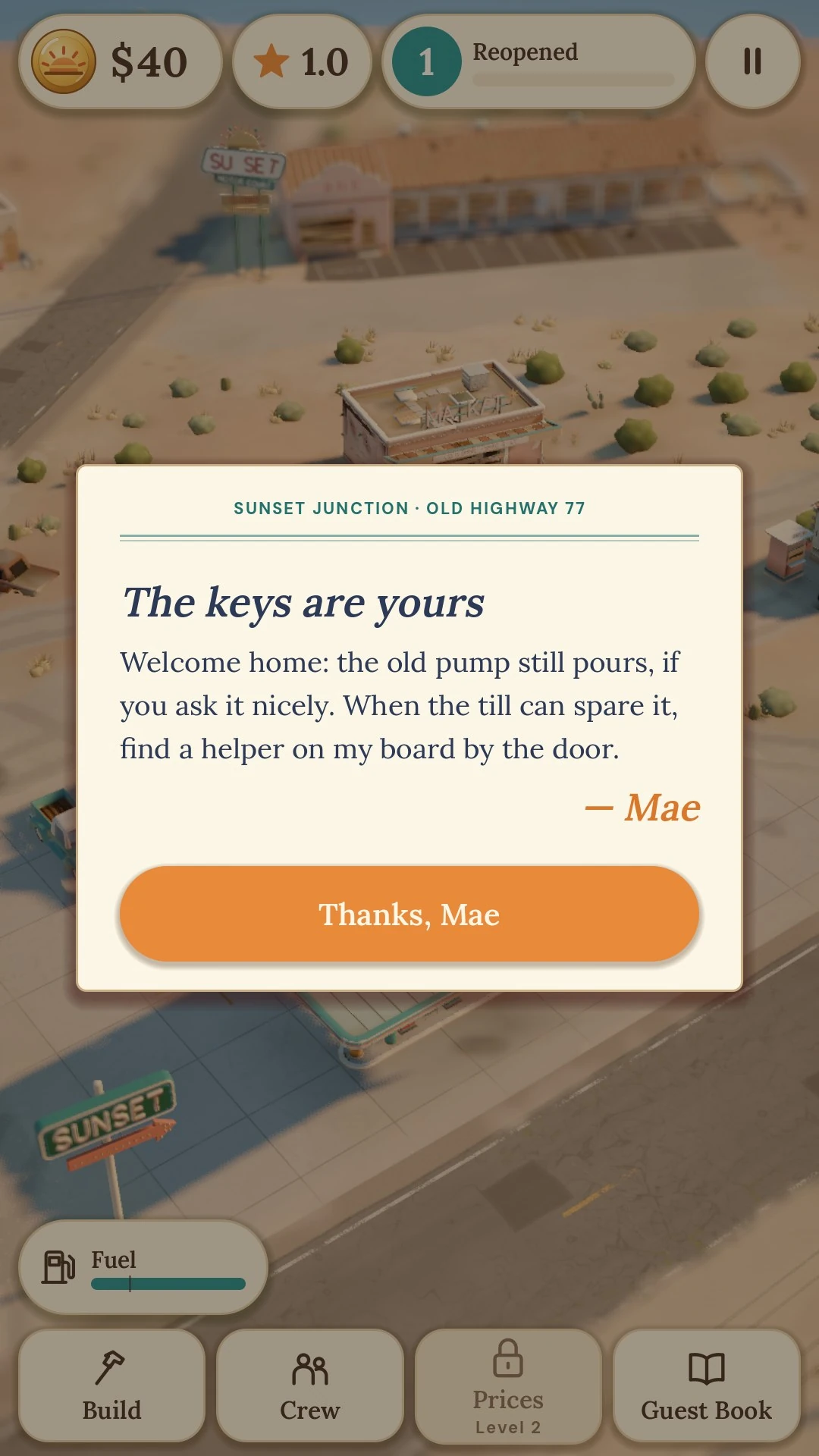 The keys are yours: a welcome letter from Mae